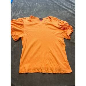 Vince Camuto Ladies Puff Sleeve Rib Top‎ Size Tangerine Size XXL